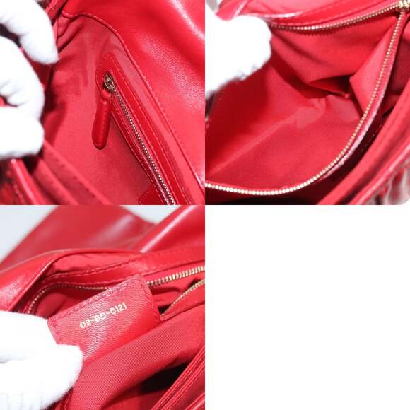 DIOR Canage Shoulder Bag Lamb Skin Red Gold - Picture 13 of 13